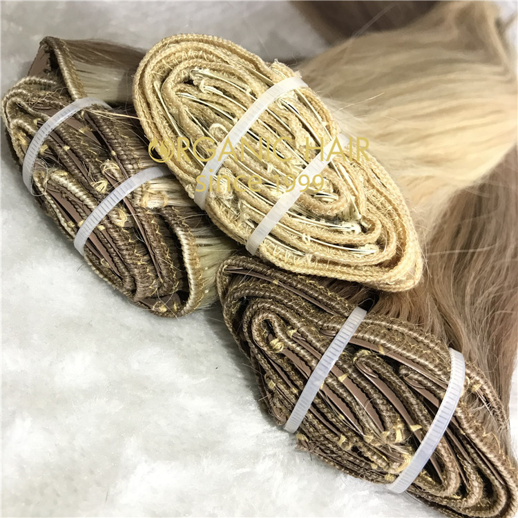 Full cuticle double drawn custom color clip in hair extensions CC125